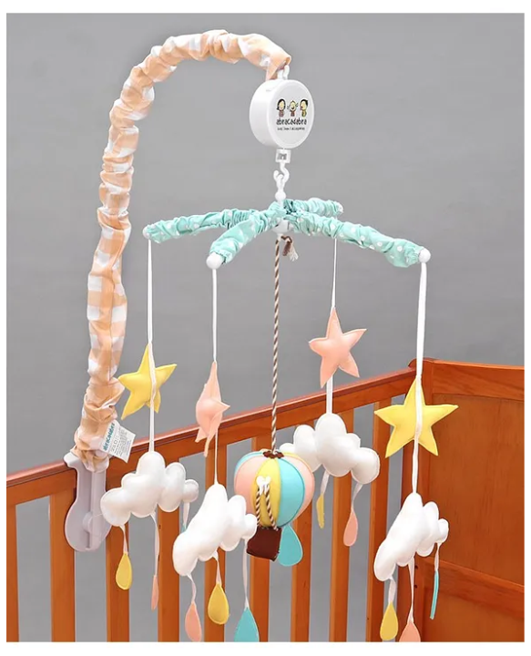 Abracadabra Musical Cot Mobile Lost in Clouds Theme - Sea Green