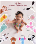 Play Nation Animal Finger Puppets Soft Toys Pack of 10 - Multicolor