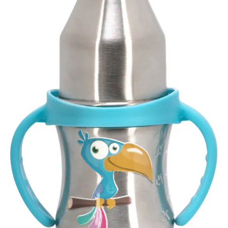 Adore Twilight Jr. 2 Stage Stainless Steel Straw Sipper with Twin Handle 150ml - Blue