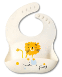 Fab N Funky Bib With Dino and Lion Print- Light Blue and Light Pink