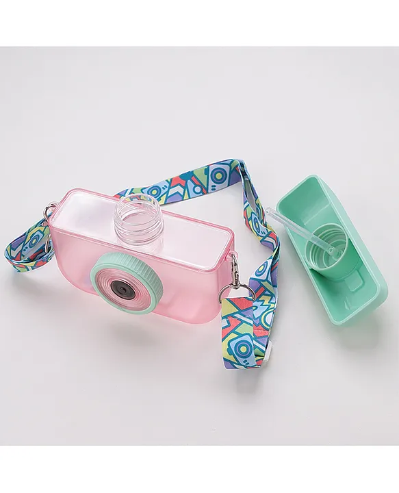 Fab N Funky Camera Shaped Sipper with Belt Pink - 400 ml