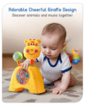 Babyhug Musical Light & Sound Giraffe Piano with 5 Modes of Animal Sound (Colour May Vary)| Soothing Melodies| Interactive Modes| Spinning Wheel| Ideal Gifting Option