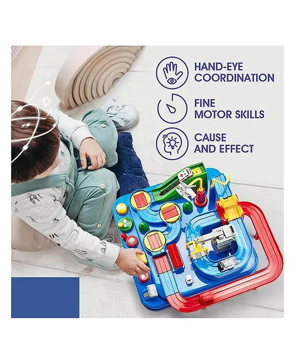 ADKD Car Adventure Manual Race Track Game with 4 Cars - Multicolor