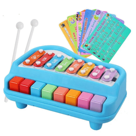 ADKD 2 in 1 Xylophone Percussion Piano Toy with 8 Tone (Color May Vary)