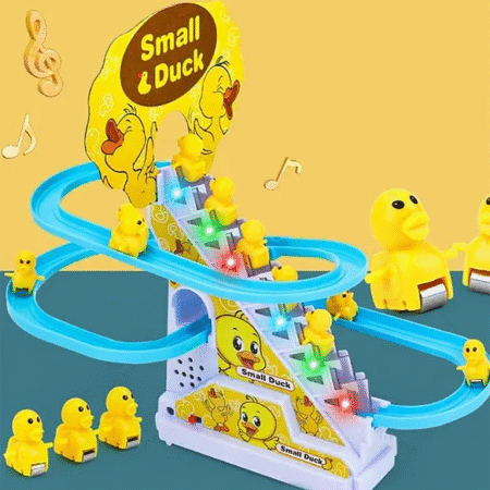 YAMAMA Musical Duck Track Slide and Climb Stairs Toys with 3 Duck - Multicolor