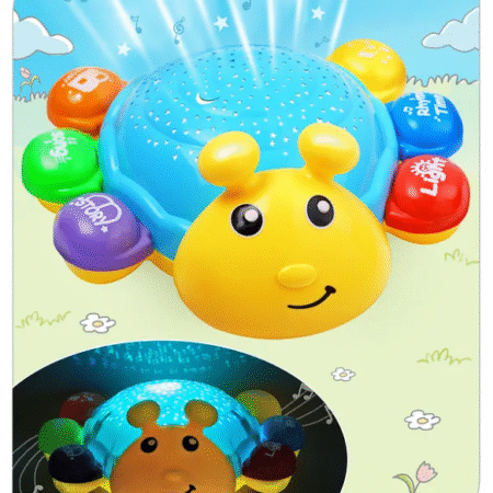 Babyhug Musical Bump and Go Beetle Projector Toy With Light- Yellow| Animal Toy With Music, Lights & Sounds For 12 Months+| Fun Learning Toy for Kids| Best Gift for Toddlers| Non-Toxic| BIS Certified