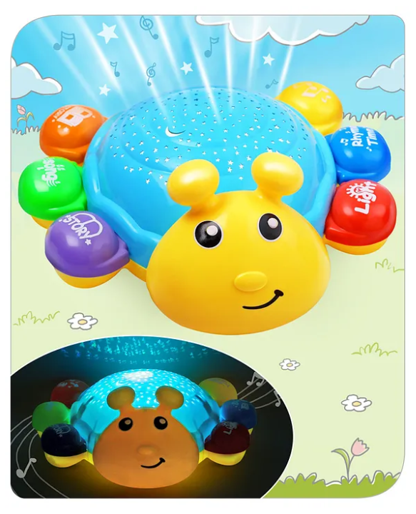 Babyhug Musical Bump and Go Beetle Projector Toy With Light- Yellow| Animal Toy With Music, Lights & Sounds For 12 Months+| Fun Learning Toy for Kids| Best Gift for Toddlers| Non-Toxic| BIS Certified