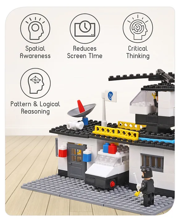 Babyhug Premium City Concept 260 Pcs Blocks with Base Plate| Creative Construction Set and Interlocking Toy| Educational and Learning Toy for Children| BIS Certified| Non-Toxic
