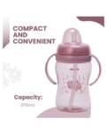 Adore ARRO Soft Spout Sipper with Dust Free Cap and Twin Handle 270ml- Pink