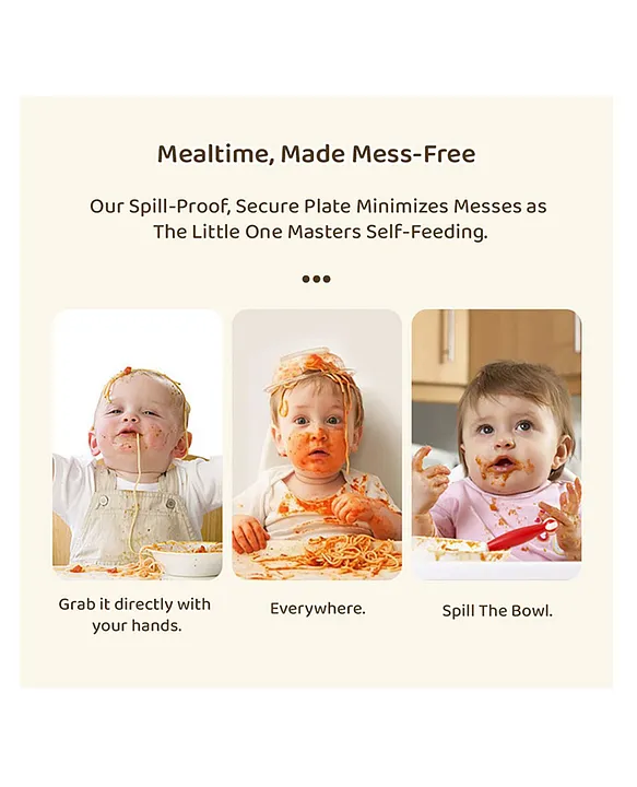 StarAndDaisy Stainless Steel Kids Dinner Plates with Three Compartments, bottom suction cups, Spill-Proof & Mess-Free Feeding for Babies Blue