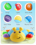 Babyhug Musical Bump and Go Beetle Projector Toy With Light- Yellow| Animal Toy With Music, Lights & Sounds For 12 Months+| Fun Learning Toy for Kids| Best Gift for Toddlers| Non-Toxic| BIS Certified