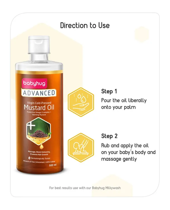 Babyhug Advanced Cold Pressed Virgin Mustard Oil - 500 ml