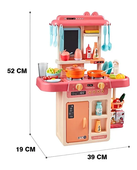 ADKD Plastic Kitchen Set Toys with Realistic Lights & Sounds with 42 Accessories Set- Multicolor