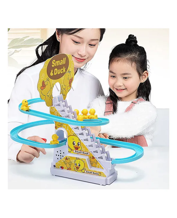 YAMAMA Musical Duck Track Slide and Climb Stairs Toys with 3 Duck - Multicolor