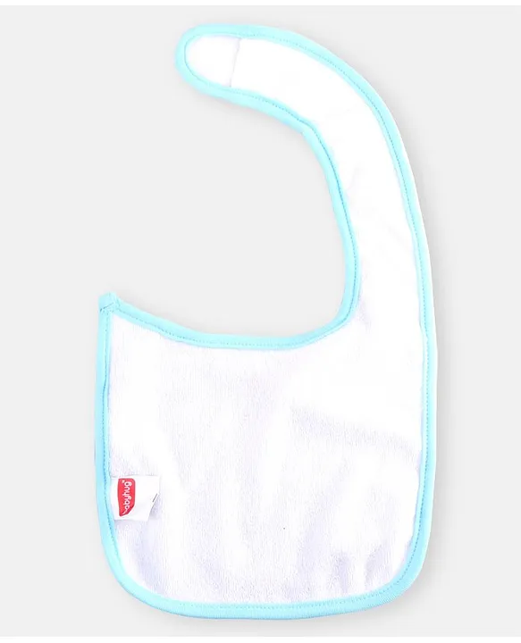 Babyhug Cotton Bibs Tree Embroidery Set of 3 - Blue & White