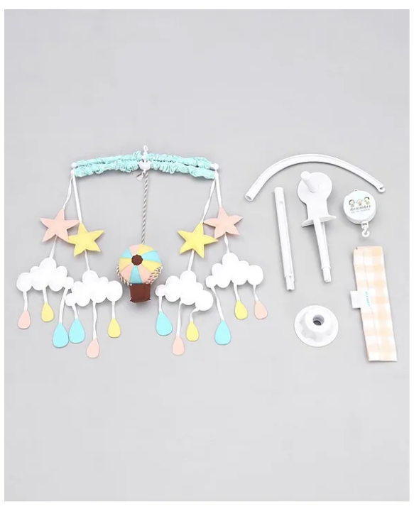 Abracadabra Musical Cot Mobile Lost in Clouds Theme - Sea Green