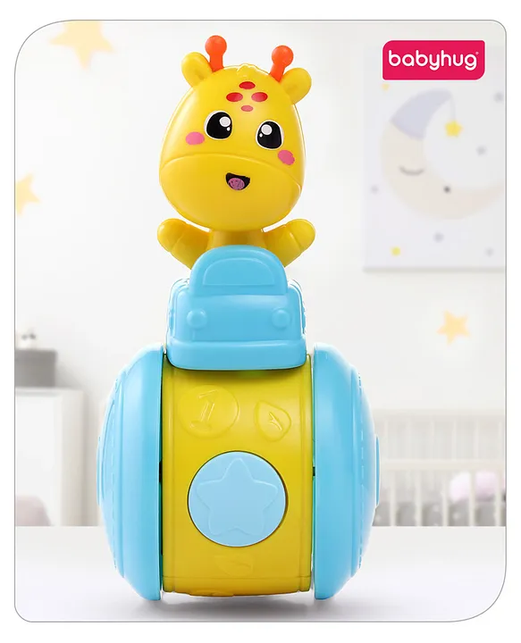 Babyhug Push and Go Giraffe on Wheel Toy| Gifting Toy| Child Safe Material| BIS Certified Build Gross Motor Skills and Hand-Eye Coordination| 3 Years+