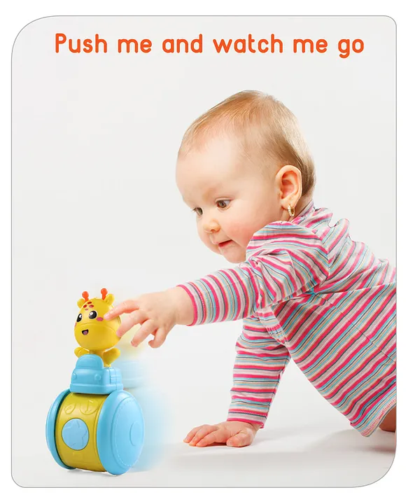 Babyhug Push and Go Giraffe on Wheel Toy| Gifting Toy| Child Safe Material| BIS Certified Build Gross Motor Skills and Hand-Eye Coordination| 3 Years+