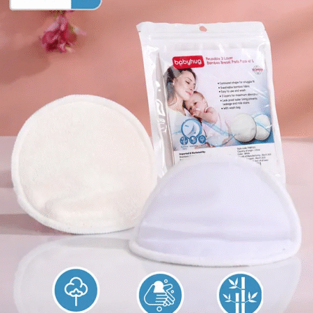 Babyhug Reusable 3 Layer Bamboo Breast Pads - Pack of 6