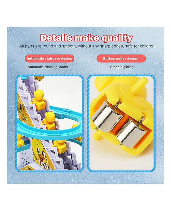 YAMAMA Musical Duck Track Slide and Climb Stairs Toys with 3 Duck - Multicolor