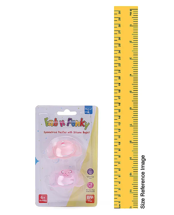 Fab N Funky Symmetrical Pacifier with Baglet Pack of 2 - Pink Purple