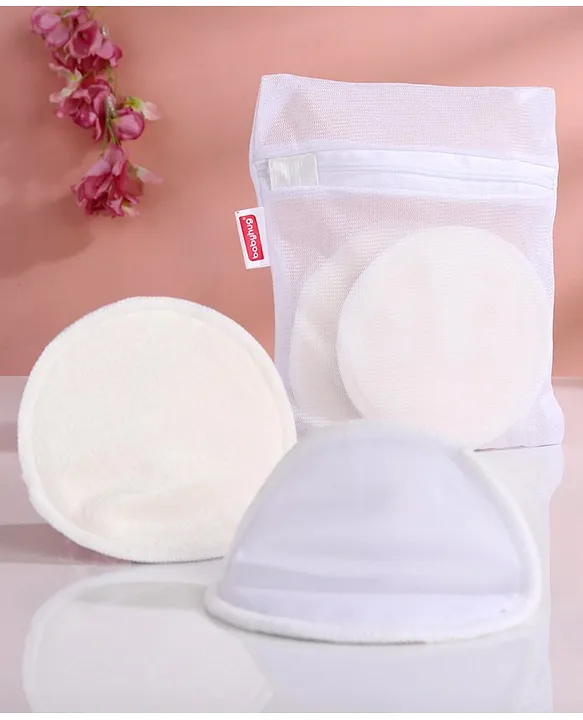 Babyhug Reusable 3 Layer Bamboo Breast Pads - Pack of 6