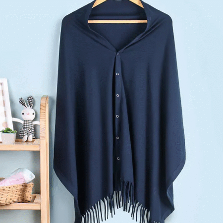 Babyhug 100% Cotton Breast Feeding Multi Purpose Nursing Scarf- Navy Blue