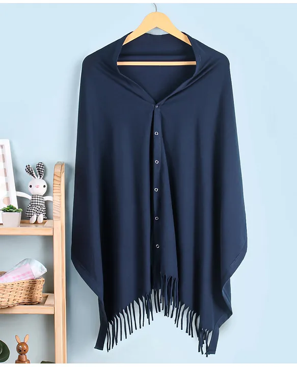Babyhug 100% Cotton Breast Feeding Multi Purpose Nursing Scarf- Navy Blue