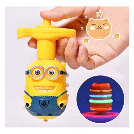 YAMAMA Minion Flashing Spinning Tops With LED Lights And Music For Kids - Multicolor