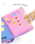 Intellibaby 6 Crinkling Sensory Cloth Book Set for Babies | Animals, Fruits, Vegetables, Colors, First Words, and Numbers | Soft & Safe Tactile Play | Educator Recommended