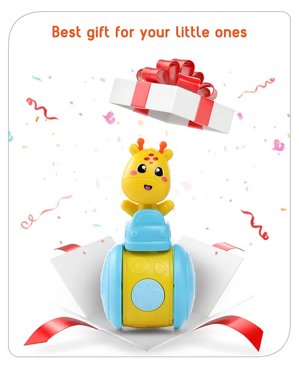 Babyhug Push and Go Giraffe on Wheel Toy| Gifting Toy| Child Safe Material| BIS Certified Build Gross Motor Skills and Hand-Eye Coordination| 3 Years+