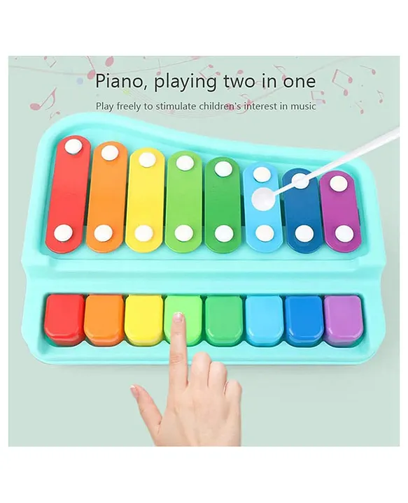 ADKD 2 in 1 Xylophone Percussion Piano Toy with 8 Tone (Color May Vary)