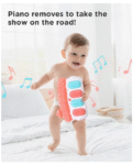 Play Nation Premium Baby Kick and Play Piano Peach Play Gym with Lights, Music and 5 Hanging Rattles| Animal Theme Play Mat Carpet with Musical Keyboard| Activity Portable Playmat Gifting Toy for 0-18 Months| BIS Certified