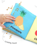 Intellibaby 6 Crinkling Sensory Cloth Book Set for Babies | Animals, Fruits, Vegetables, Colors, First Words, and Numbers | Soft & Safe Tactile Play | Educator Recommended