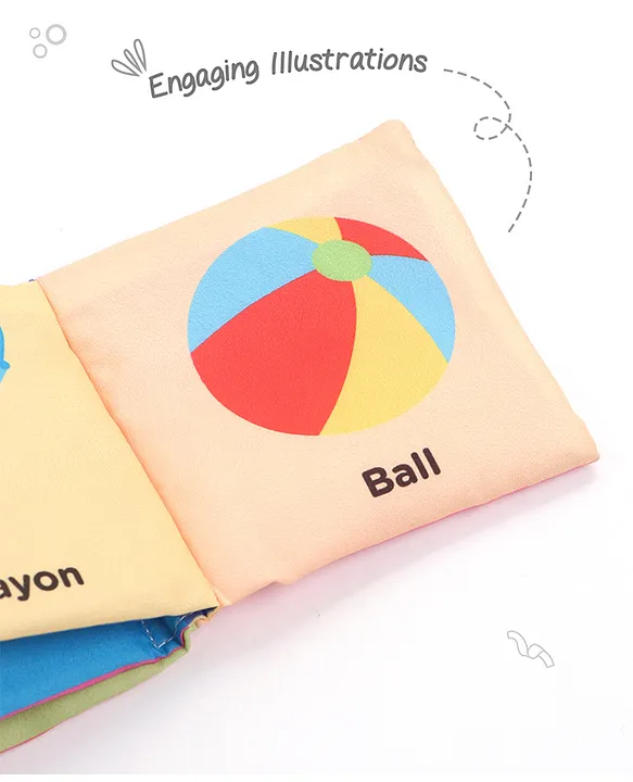 Intellibaby 6 Crinkling Sensory Cloth Book Set for Babies | Animals, Fruits, Vegetables, Colors, First Words, and Numbers | Soft & Safe Tactile Play | Educator Recommended