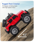 Baby hug Premium Off Roader Rechargeable Remote Control Truck With Normal & Turbo Speed & 4 Headlight Modes - Red