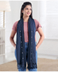 Babyhug 100% Cotton Breast Feeding Multi Purpose Nursing Scarf- Navy Blue
