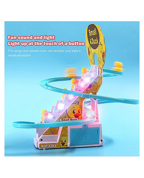 YAMAMA Musical Duck Track Slide and Climb Stairs Toys with 3 Duck - Multicolor