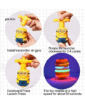 YAMAMA Minion Flashing Spinning Tops With LED Lights And Music For Kids - Multicolor