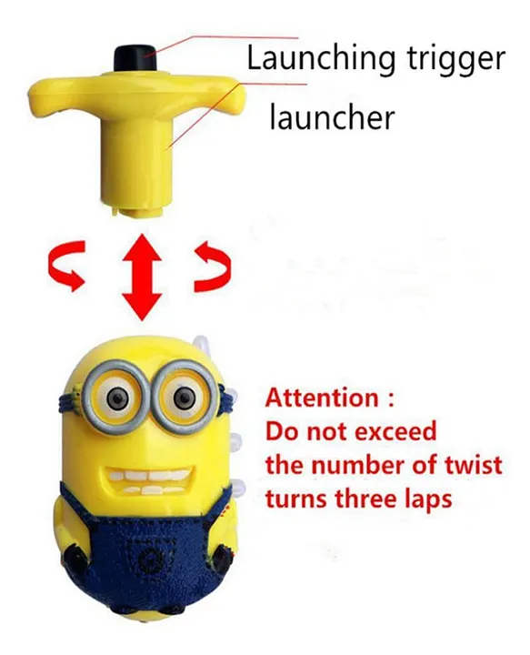 YAMAMA Minion Flashing Spinning Tops With LED Lights And Music For Kids - Multicolor