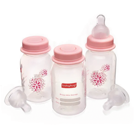 Babyhug Milk Storage Container with Nipple Set of 3 Pink - 125 ml