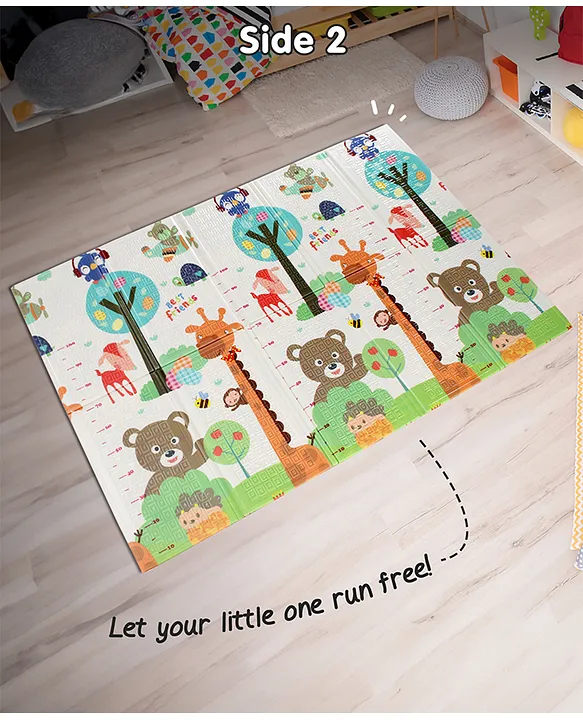 Intelliskills Extra Large Reversible Jungle Animals & Ocean Life Baby Learning & Crawling Foldable Play Mat | Waterproof | Anti-Skid | 6.5 x 4.5 ft, 0.6cm Thick