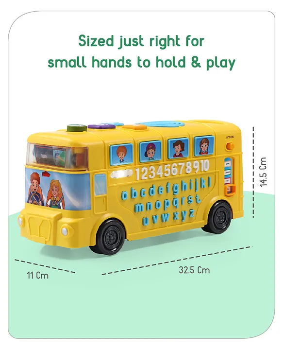 Baby hug Premium Musical Activity Yellow School Bus for Kids Vehicle Toy with Alphabets, Numbers Light & Music| Interactive Early Learning Toy | Best Birthday Gift| BIS Certified
