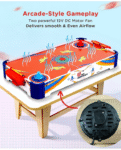 Play Nation Rechargeable Air Hockey I Real Air Flow with 2 Strikers, 2 Pucks Tabletop Game Indoor Fun Interactive Sports | BIS Certified