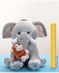 Babyhug Elephant with attached Monkey Soft Toy for Kids|Huggable Plush Animal Duo for Snuggles,Imaginative Play & Emotional Development|Cuddly Toy ideal for gifting|2+ Years|BIS|Height-30 cm