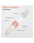 R for Rabbit First Feed Food Feeder with 90ml Capacity for 4M+ Baby, Premium Soft Silicone Food Grade BPA Free for Cereals, Infant, Kids (Pink)