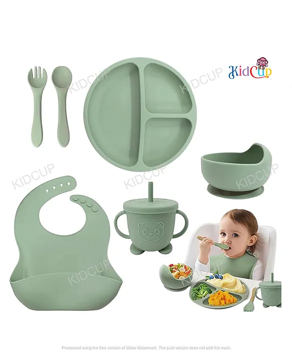 Kidcup 6 Pcs Silicone Baby Feeding Set
