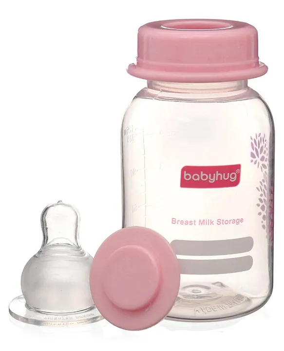 Babyhug Milk Storage Container with Nipple Set of 3 Pink - 125 ml