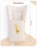 Babyhug Sleeping Bag Feeding Pillow & Blanket Combo Set with Giraffe Embroidery - White