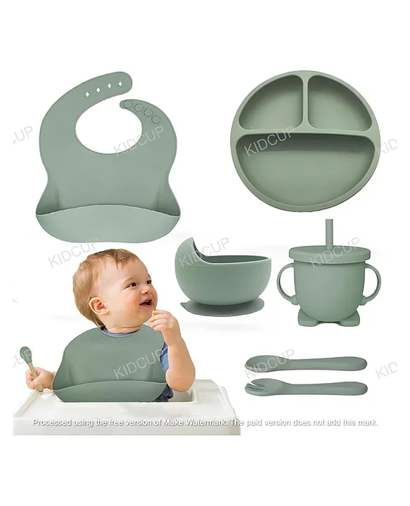 Kidcup 6 Pcs Silicone Baby Feeding Set